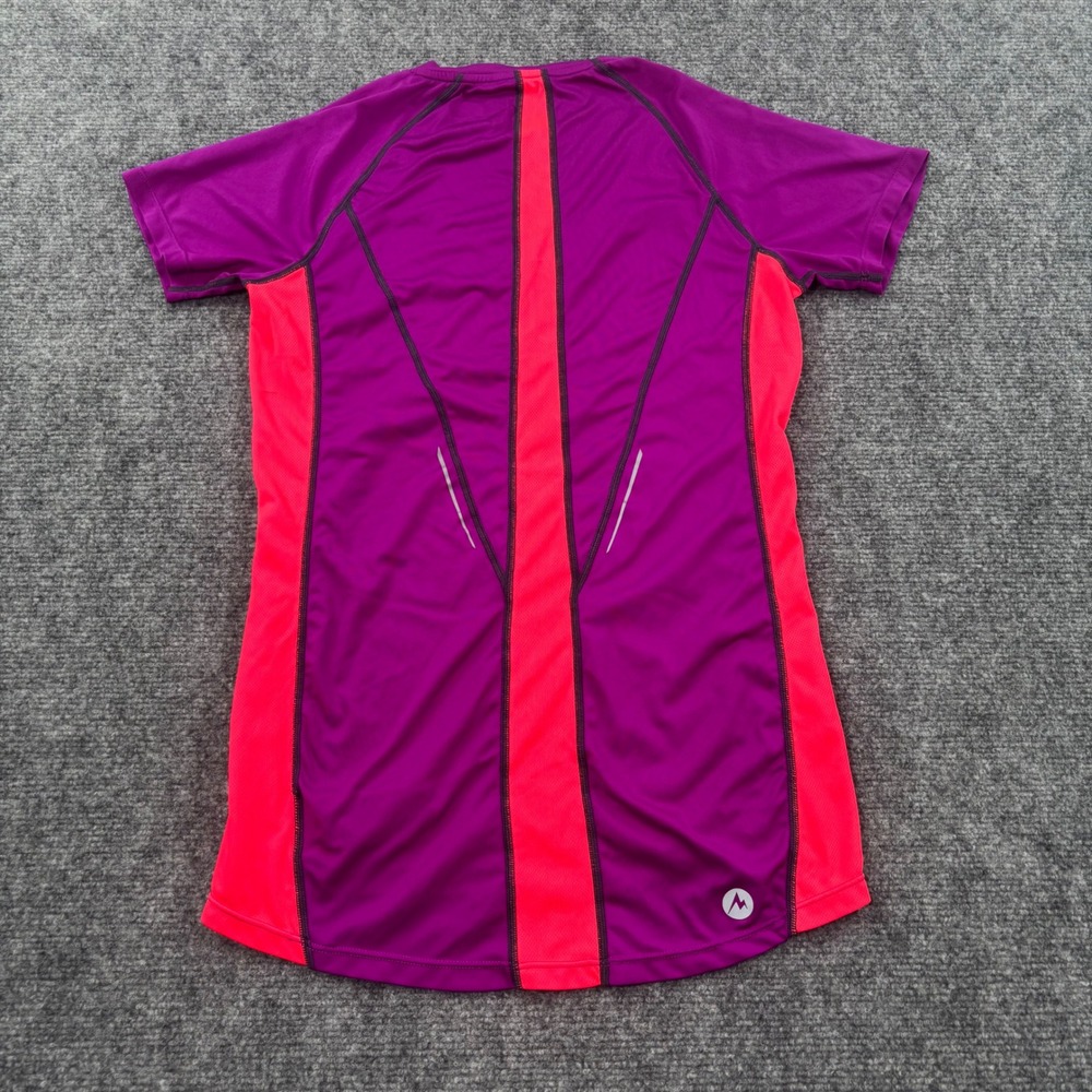 Marmot Short Sleeve Athletic Top Small Purple Pink V-Neck Performance Womens - Picture 2 of 6